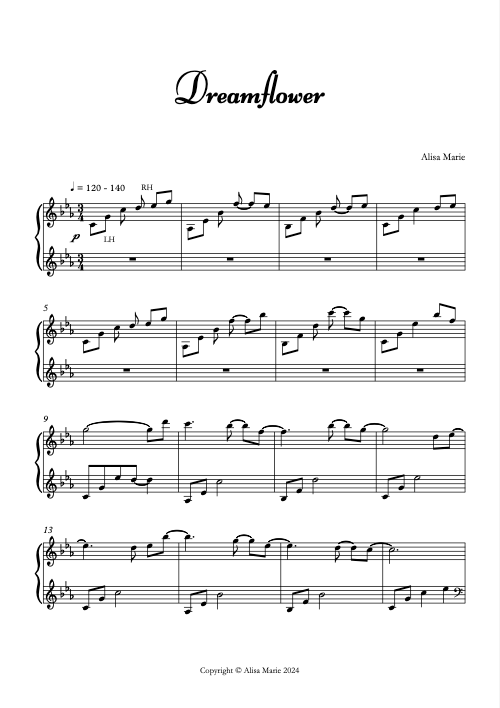 Dreamflower - Harp Sheet Music