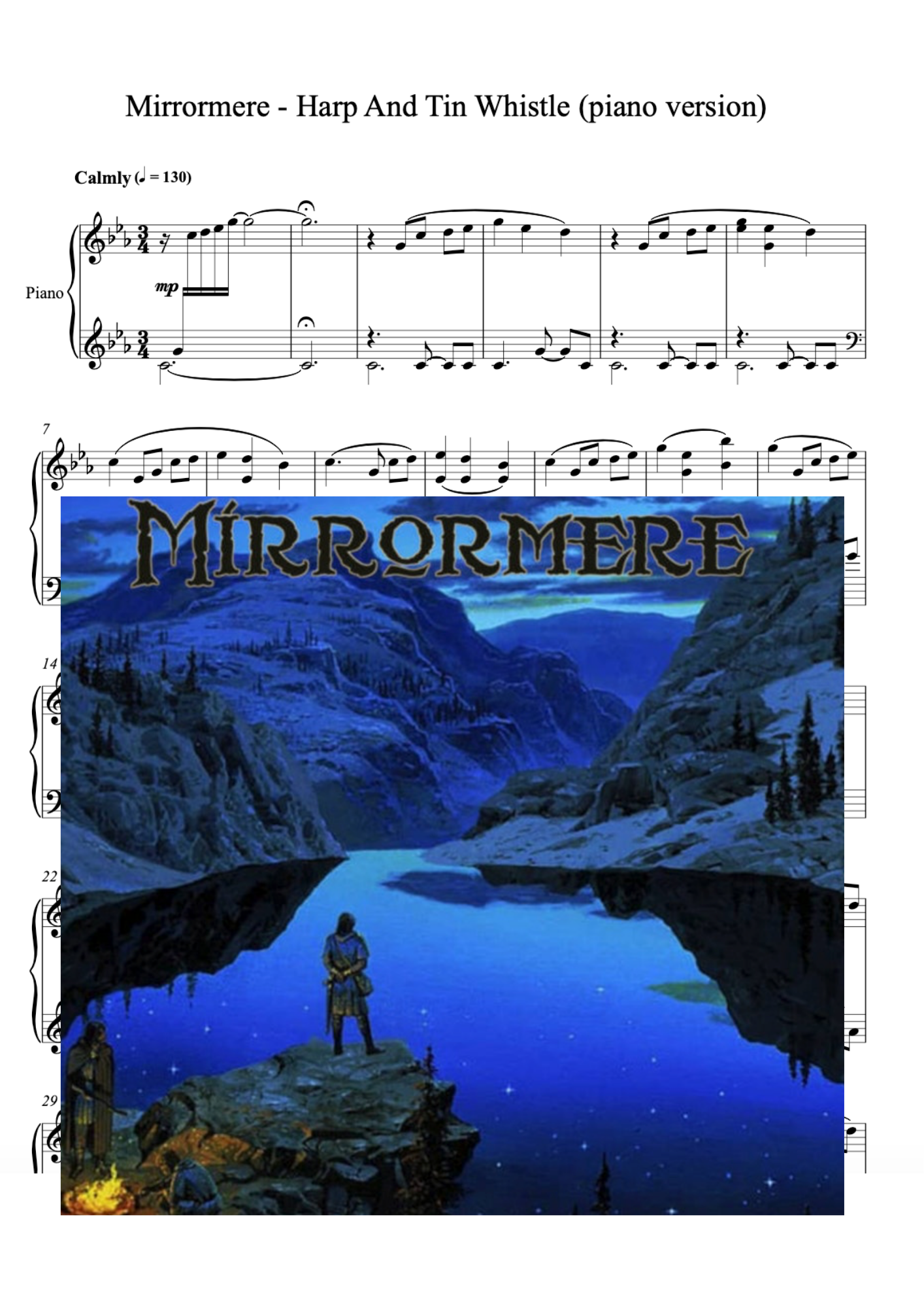 Mirrormere - Piano Sheet Music