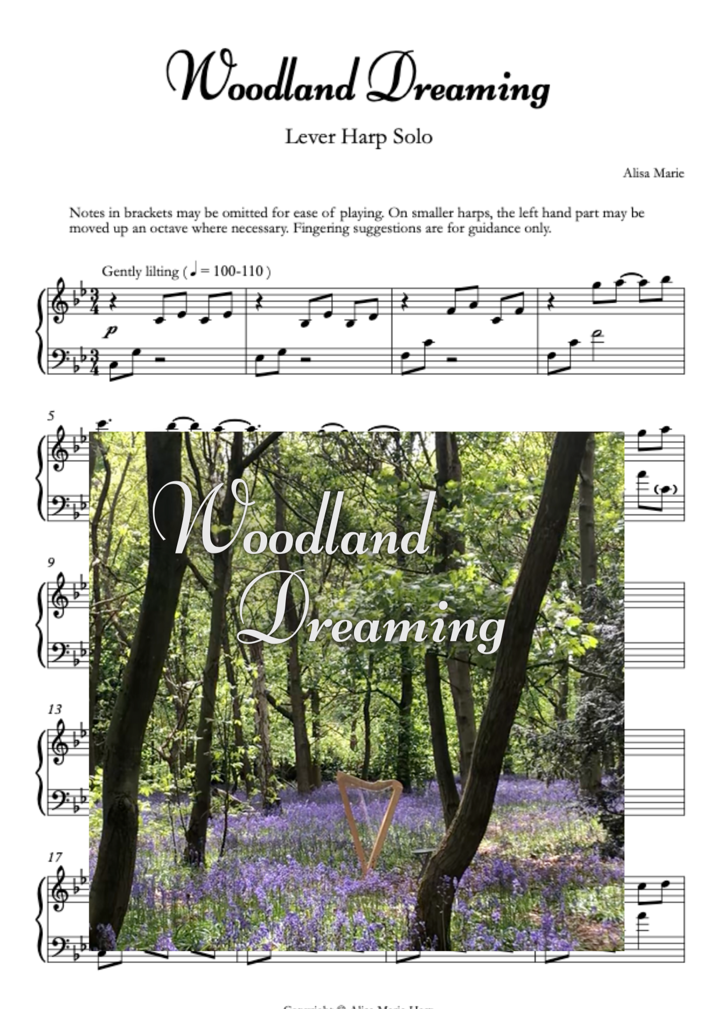 Woodland Dreaming - Harp Sheet Music