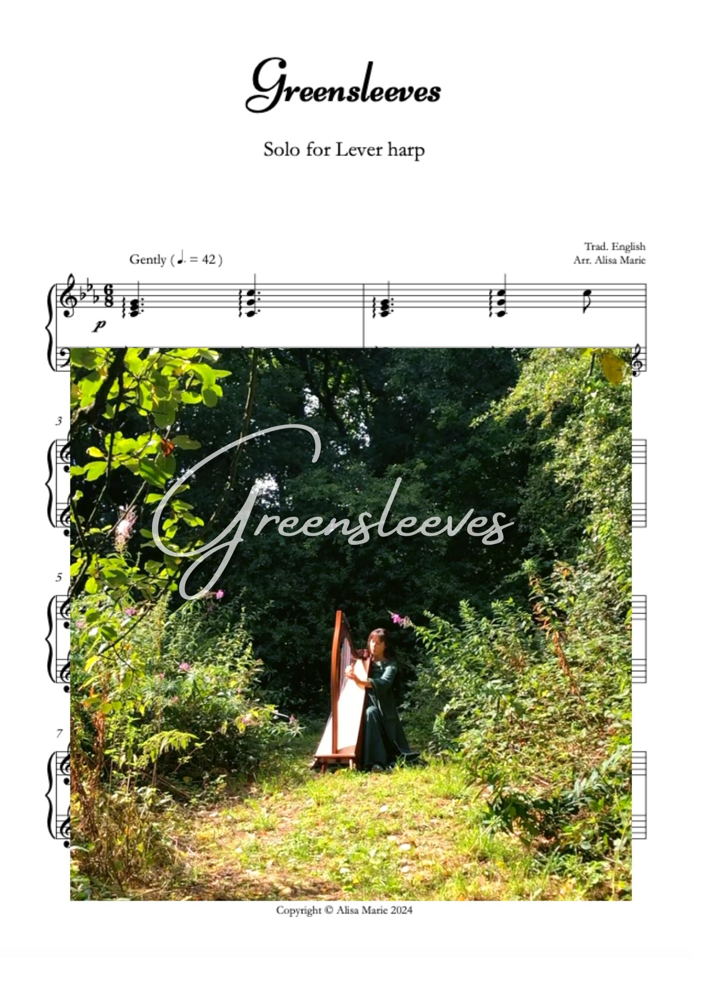 Greensleeves - Harp Sheet Music