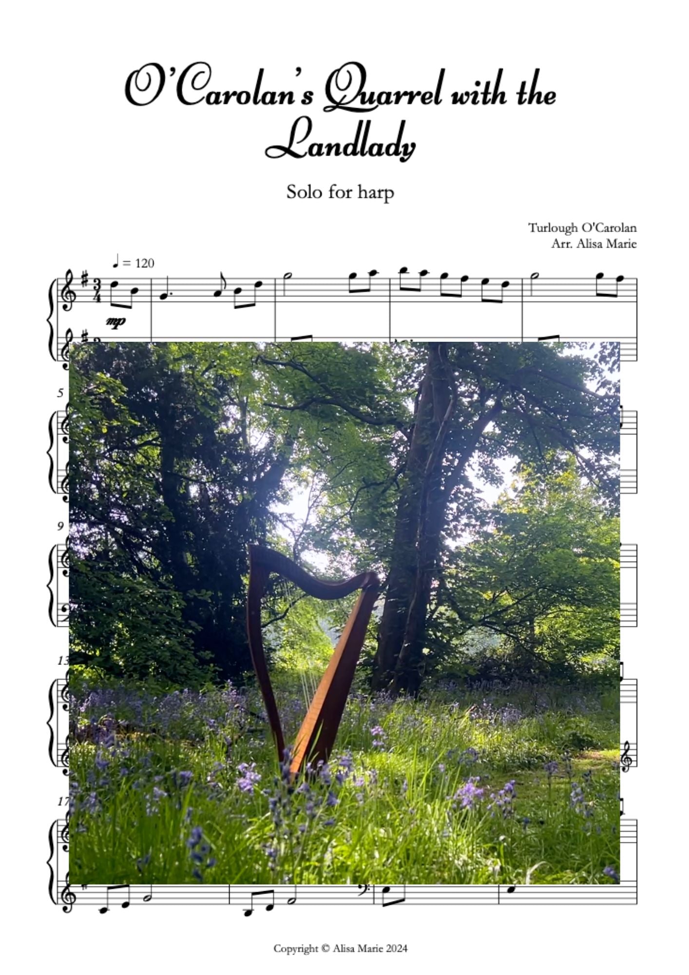 O'Carolan's Quarrel with the Landlady - Harp Sheet Music