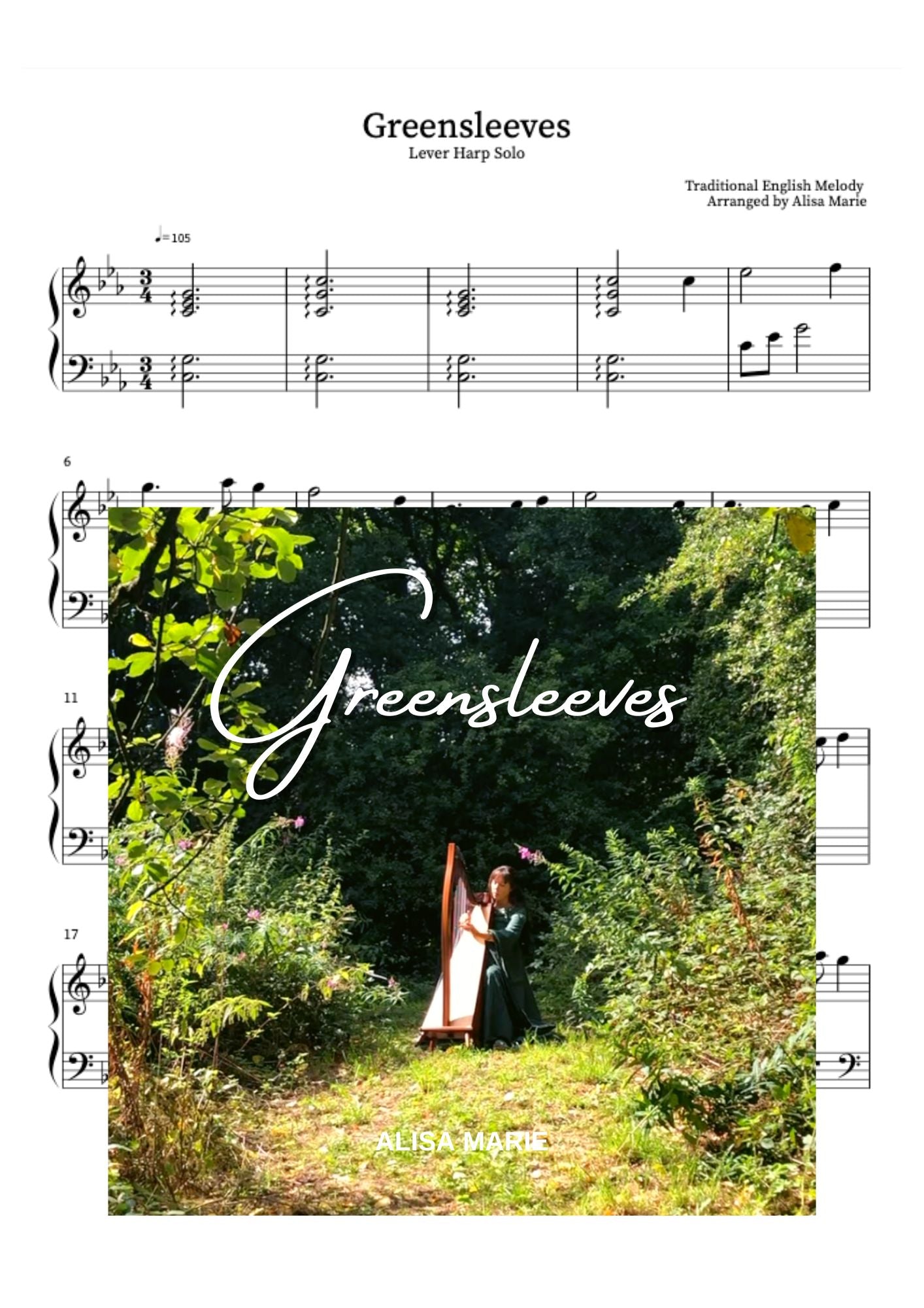 Greensleeves - Harp Sheet Music